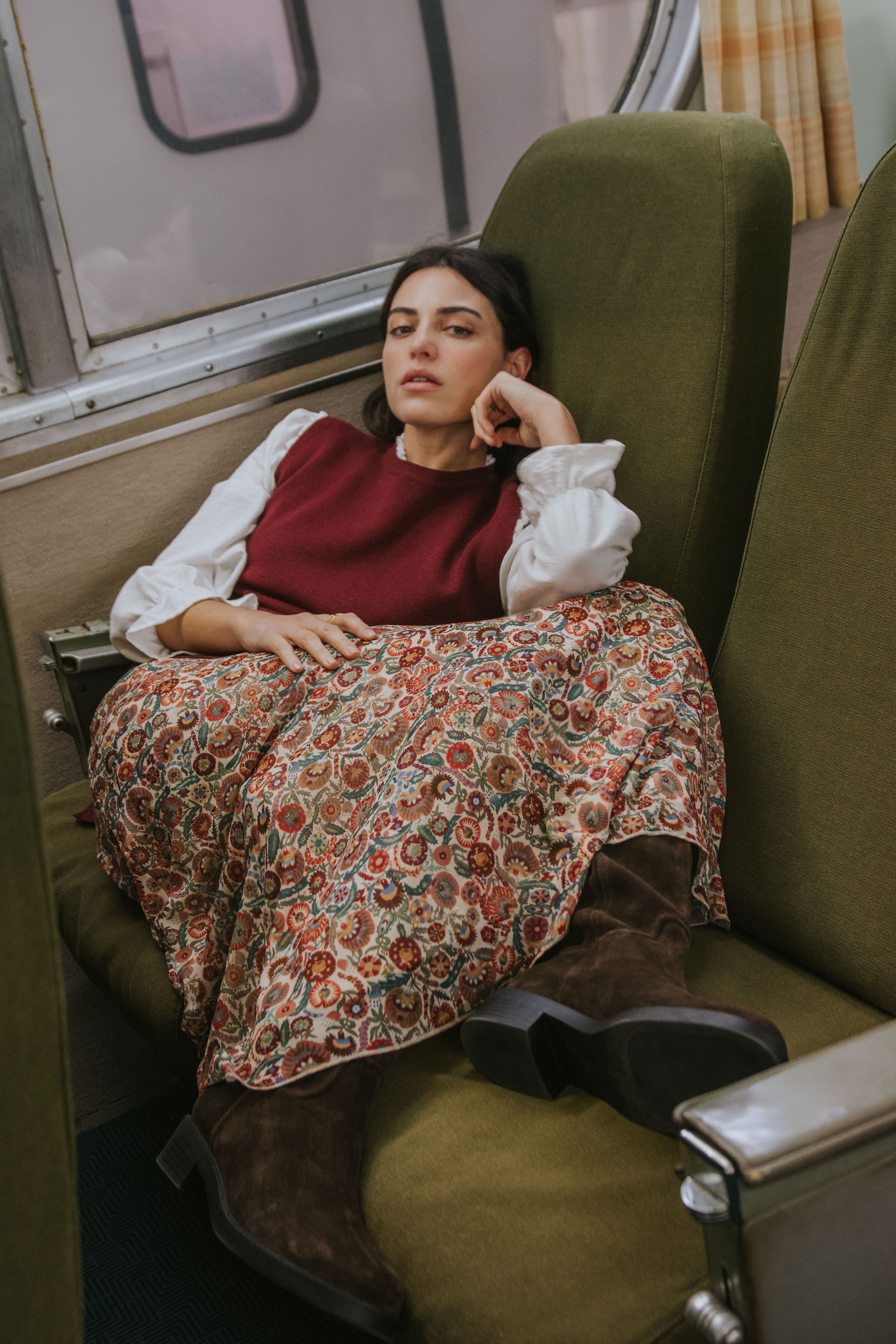 FALDA CARLA // ESTAMPADO GRANATE