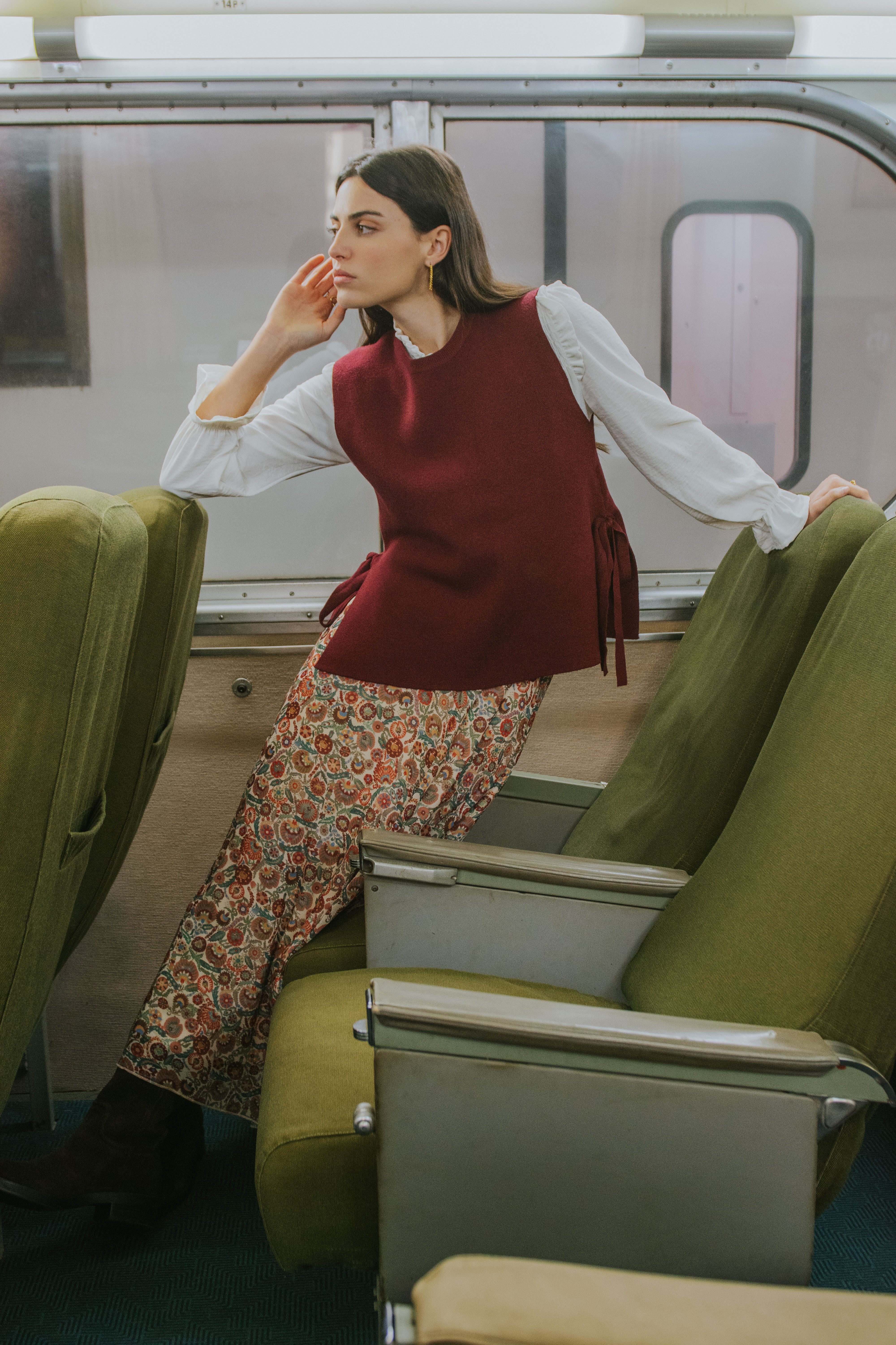 FALDA CARLA // ESTAMPADO GRANATE