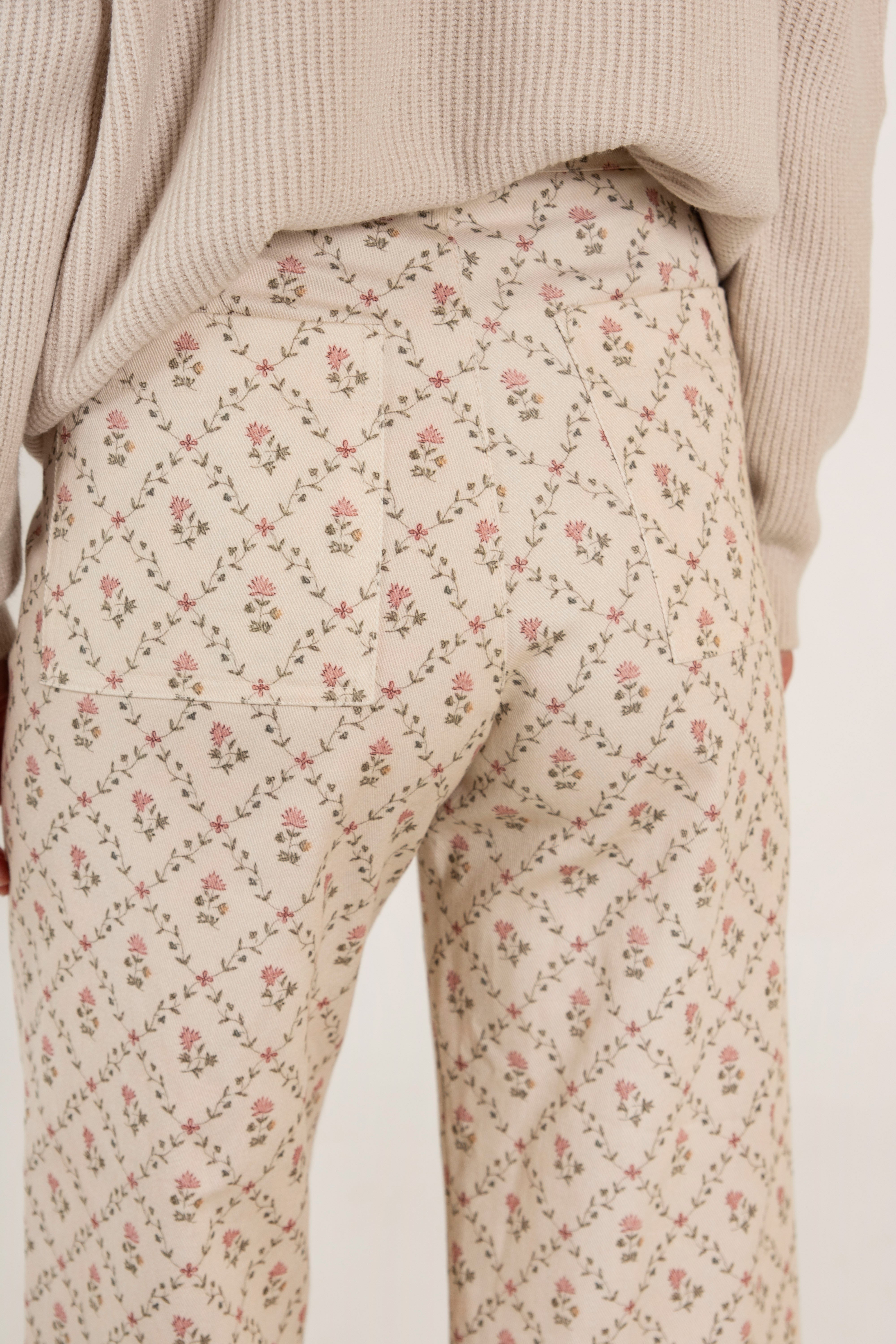 PAULA PANTS // PINK FLOWERS