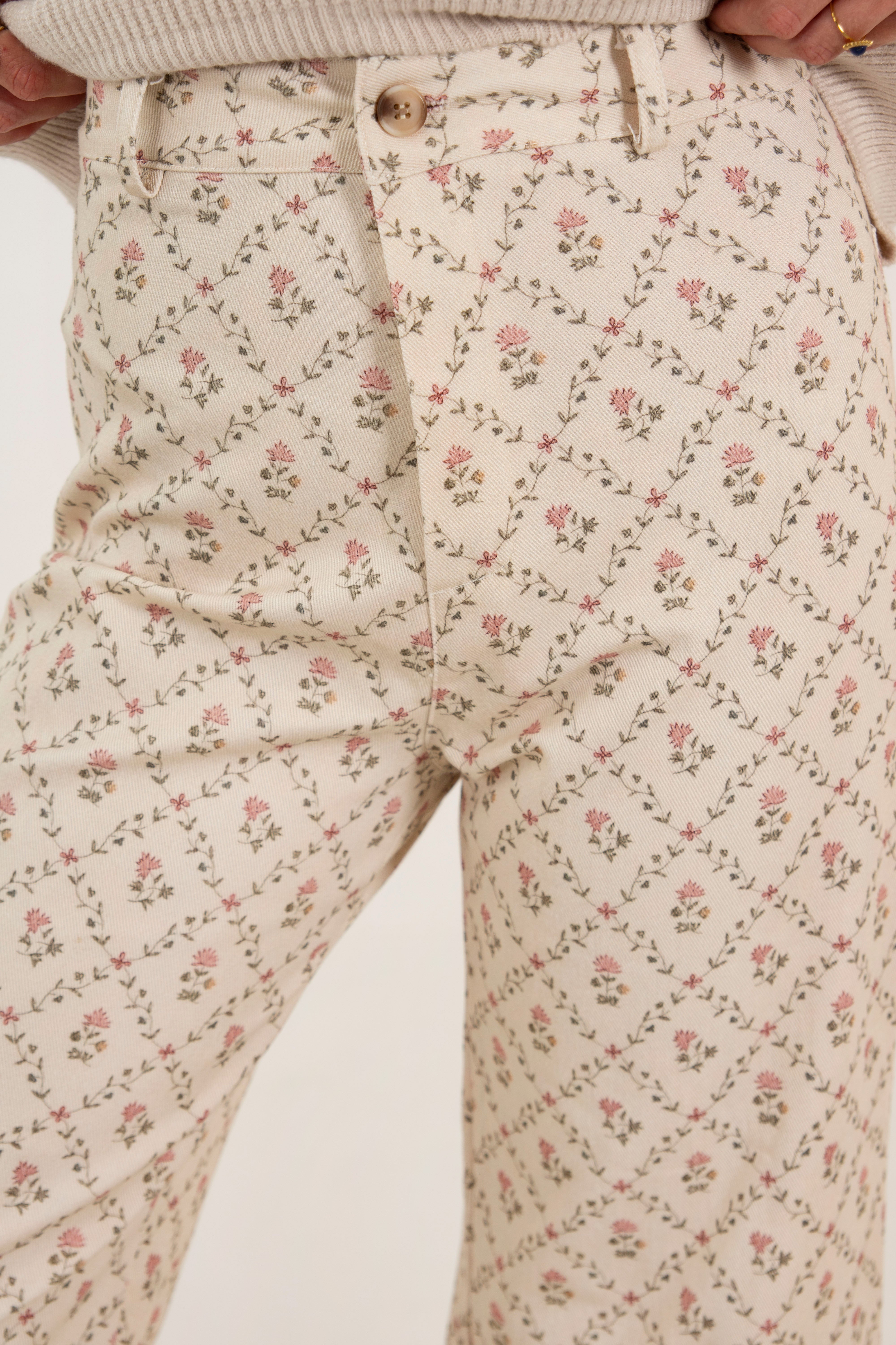 PAULA PANTS // PINK FLOWERS