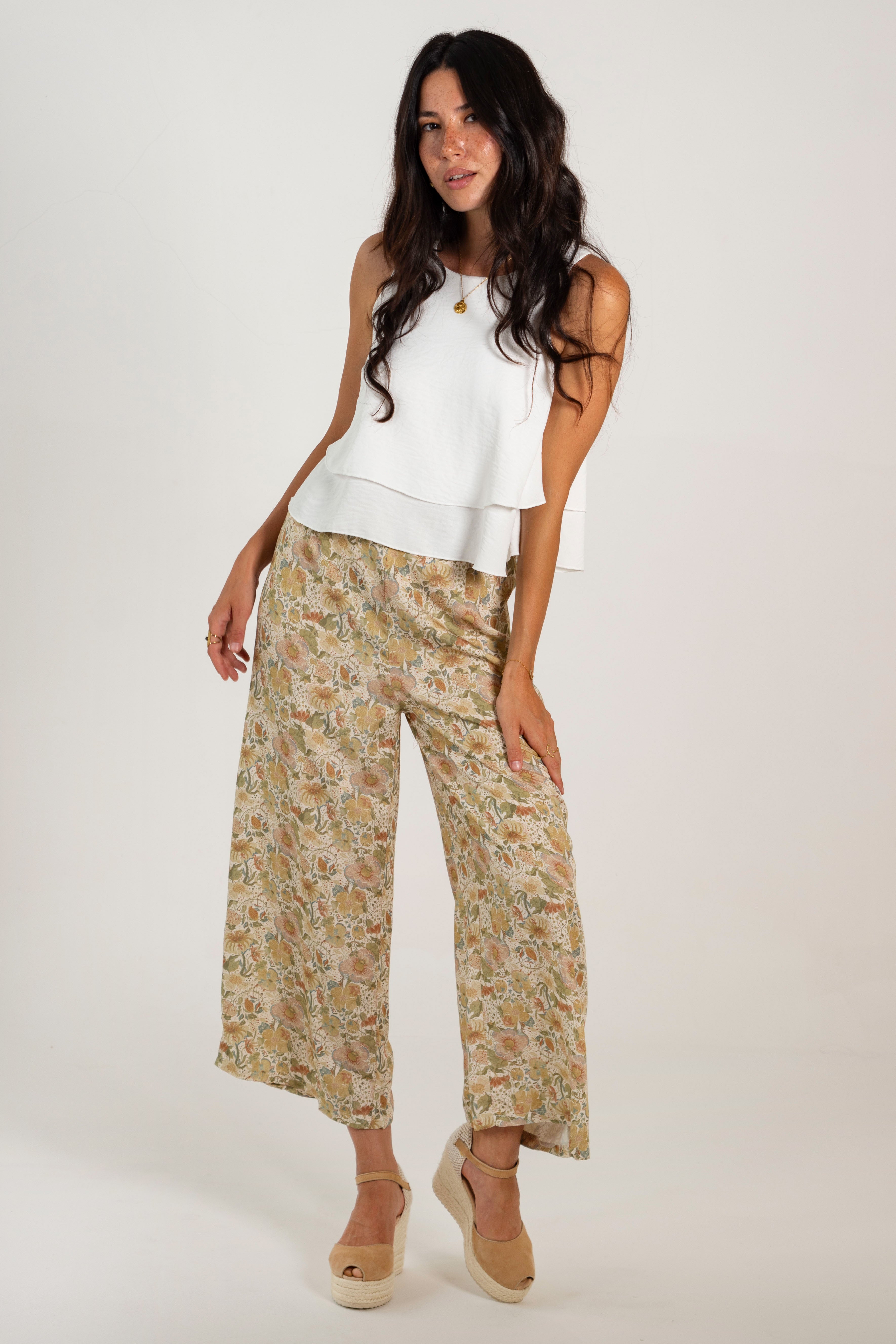 ISABEL PANTS // GREEN FLOWER