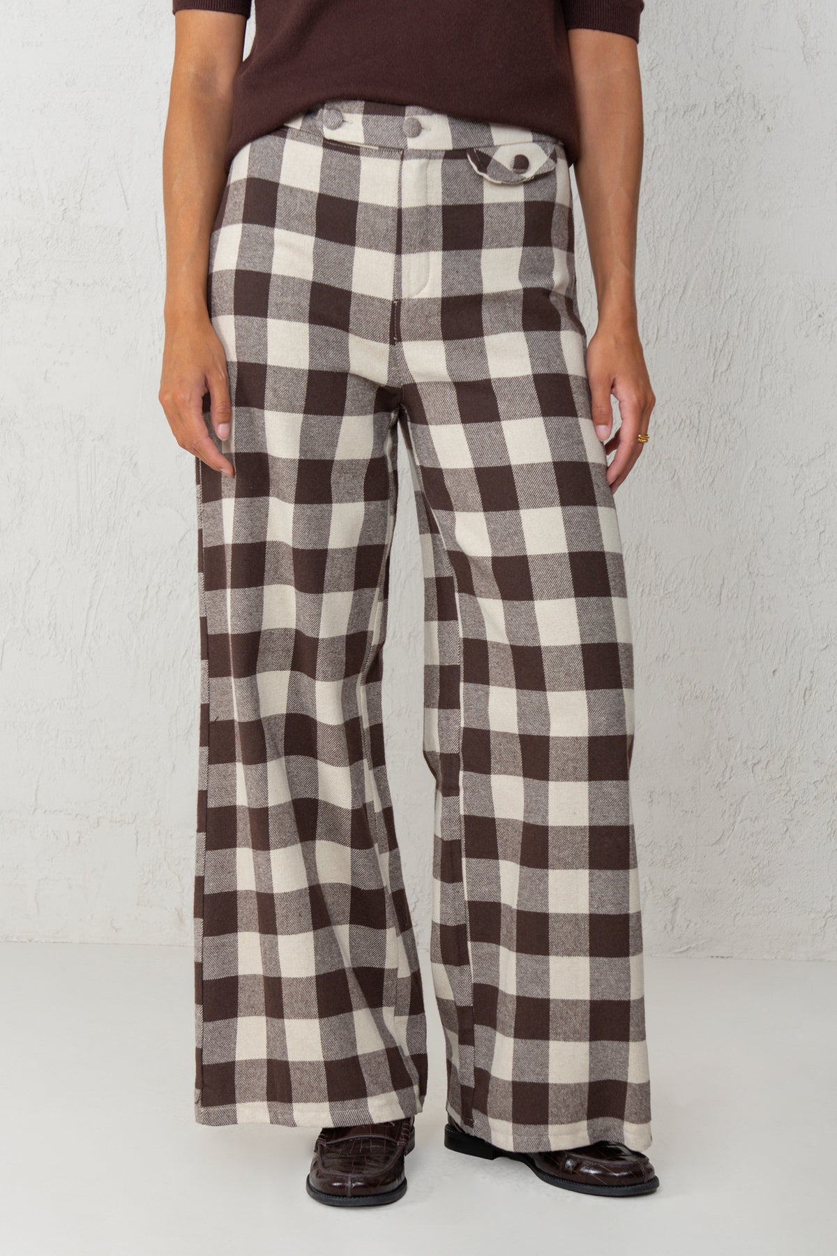 PANTALÓN GABRIELA // CUADROS MARRÓN