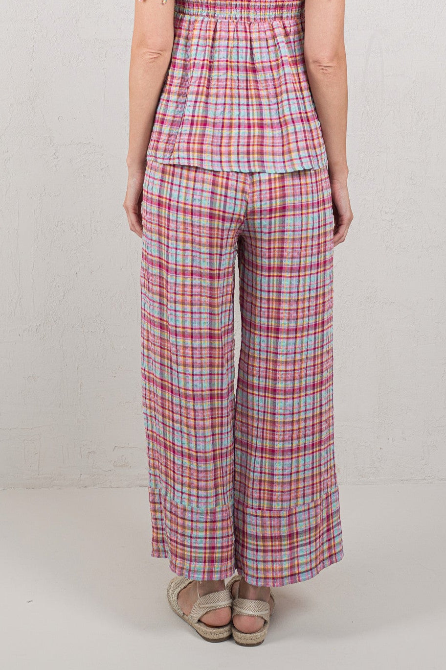 PANTALÓN JULIA // TARTÁN ROSA