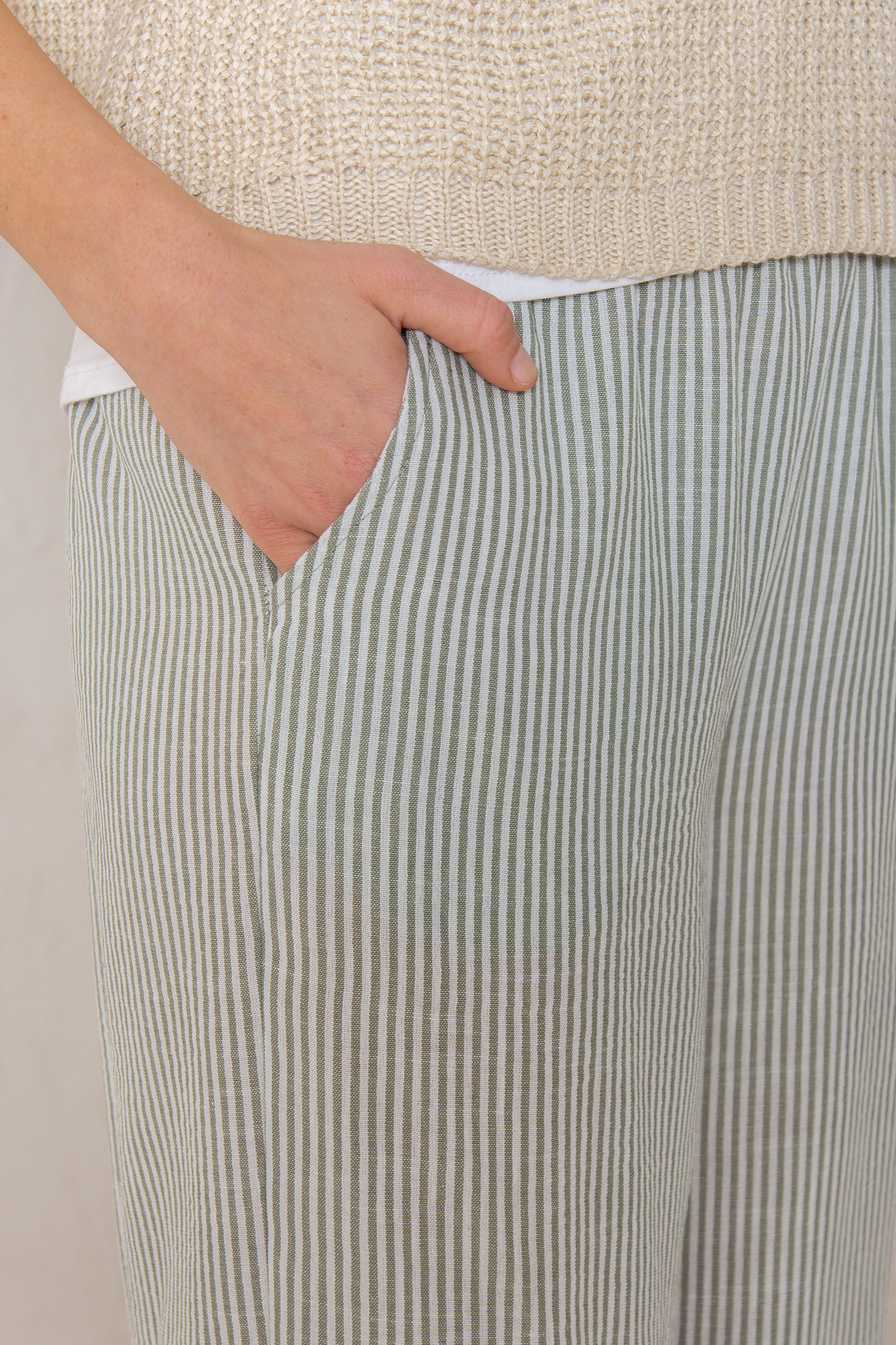 LIA TROUSERS // GREEN STRIPES