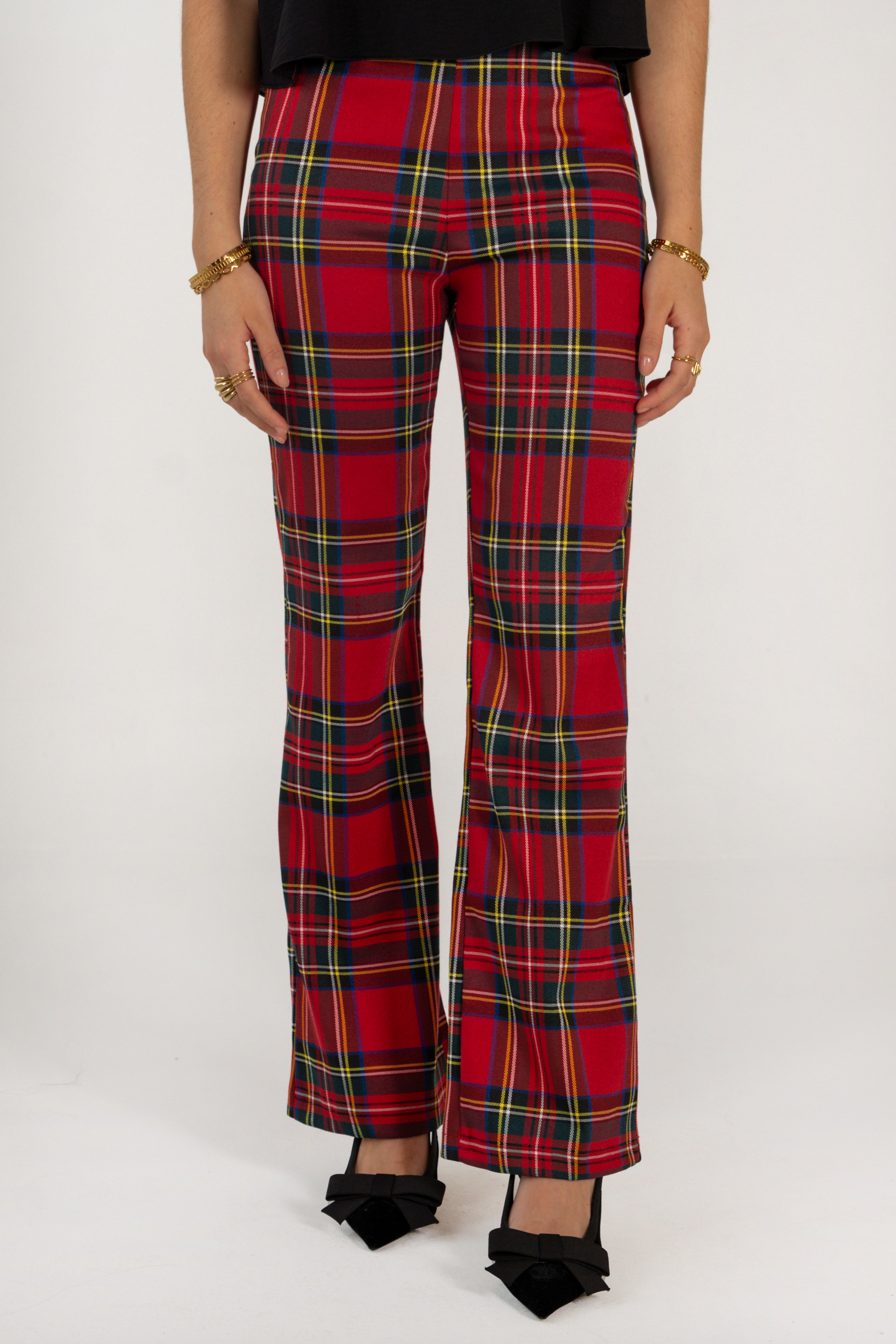 MARIA PANTS // RED TARTAN