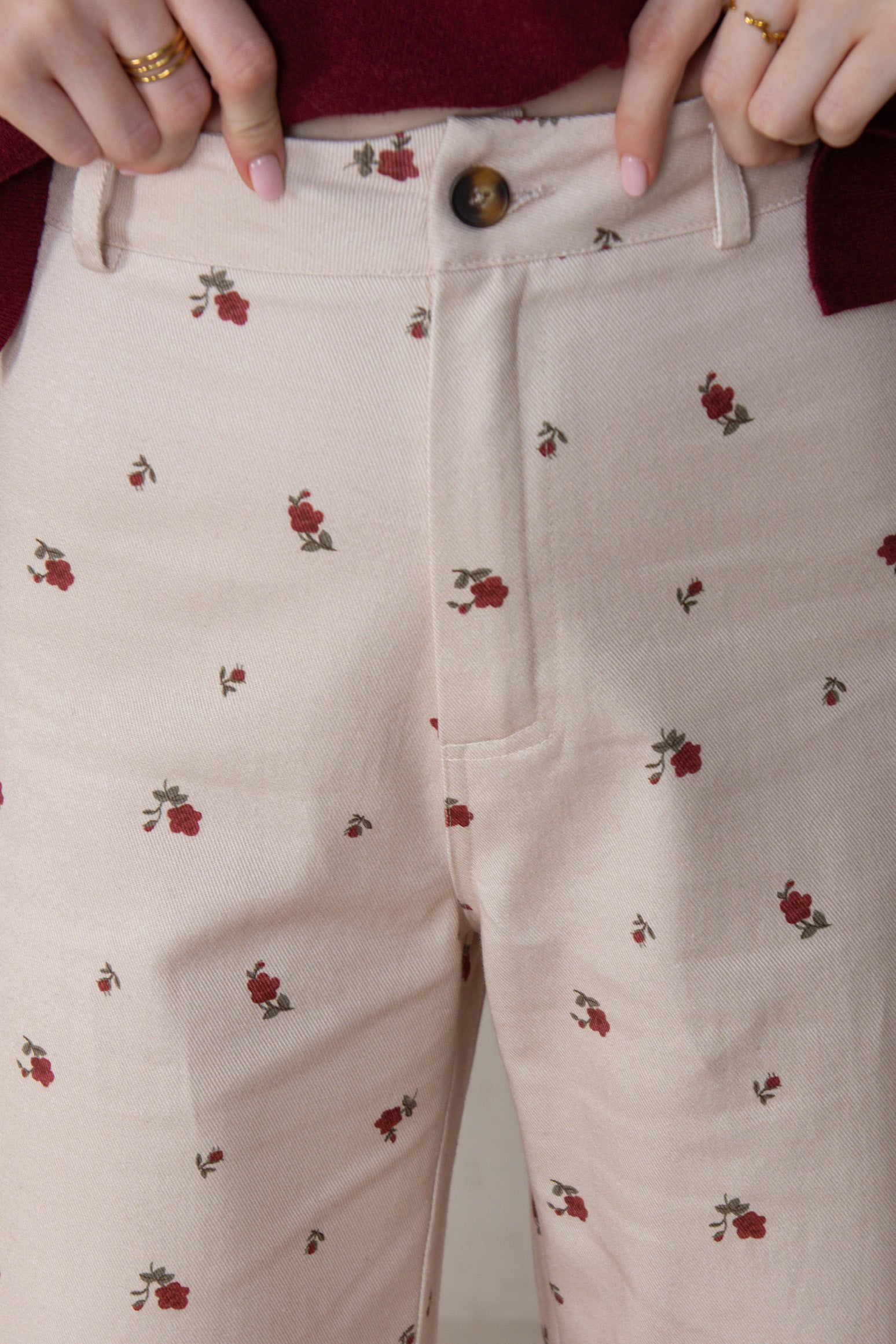 PANTALÓN PAULA // FLORES ROJO