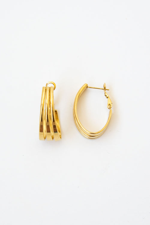 TRIPLE OVAL HOOP EARRINGS image 1