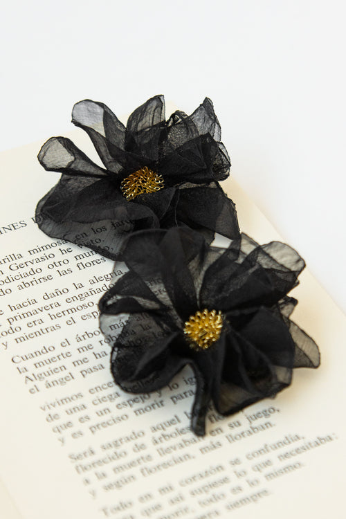 PENDIENTES CAMELIA // NEGRO image 1