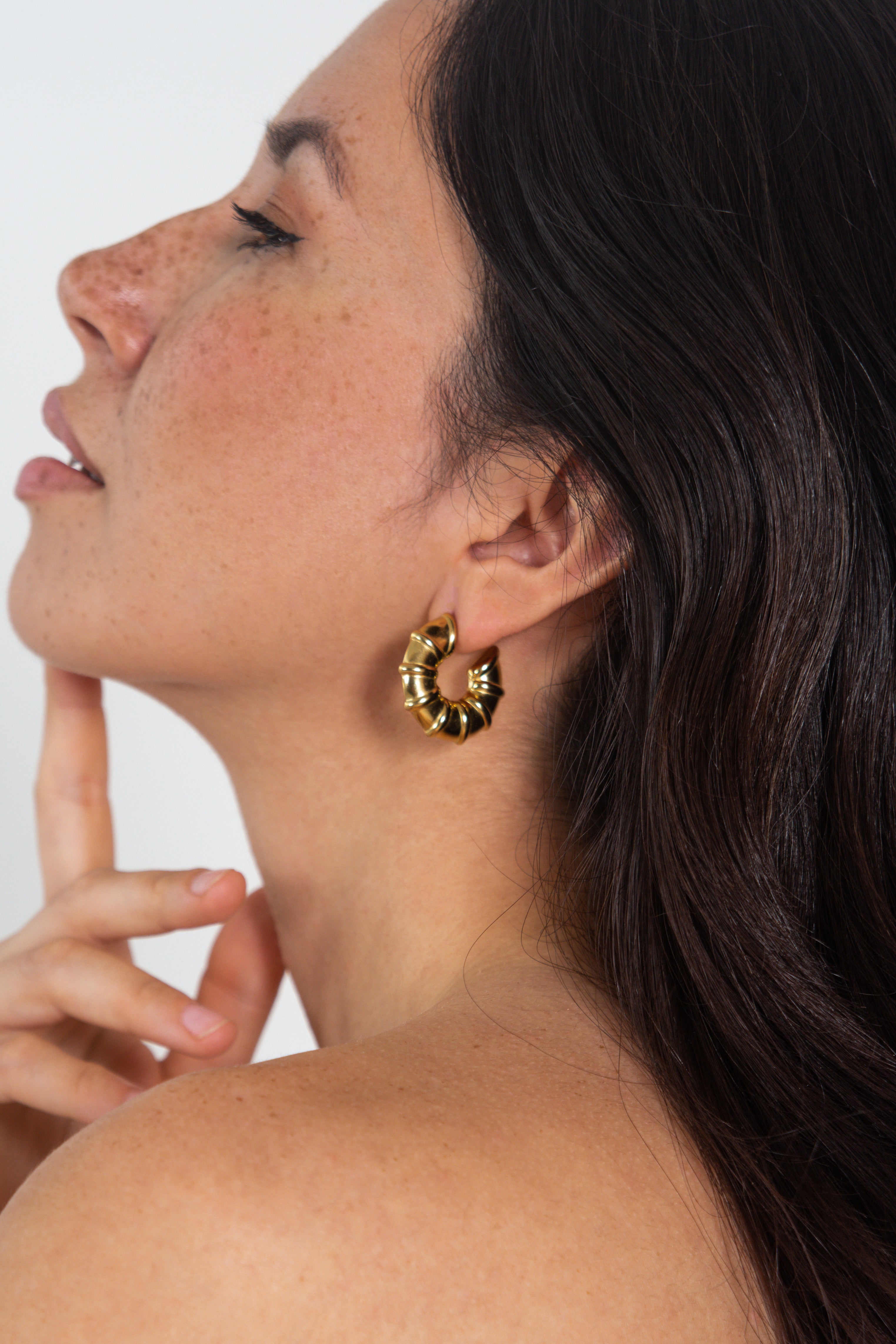 THICK BAMBOO HOOP EARRINGS