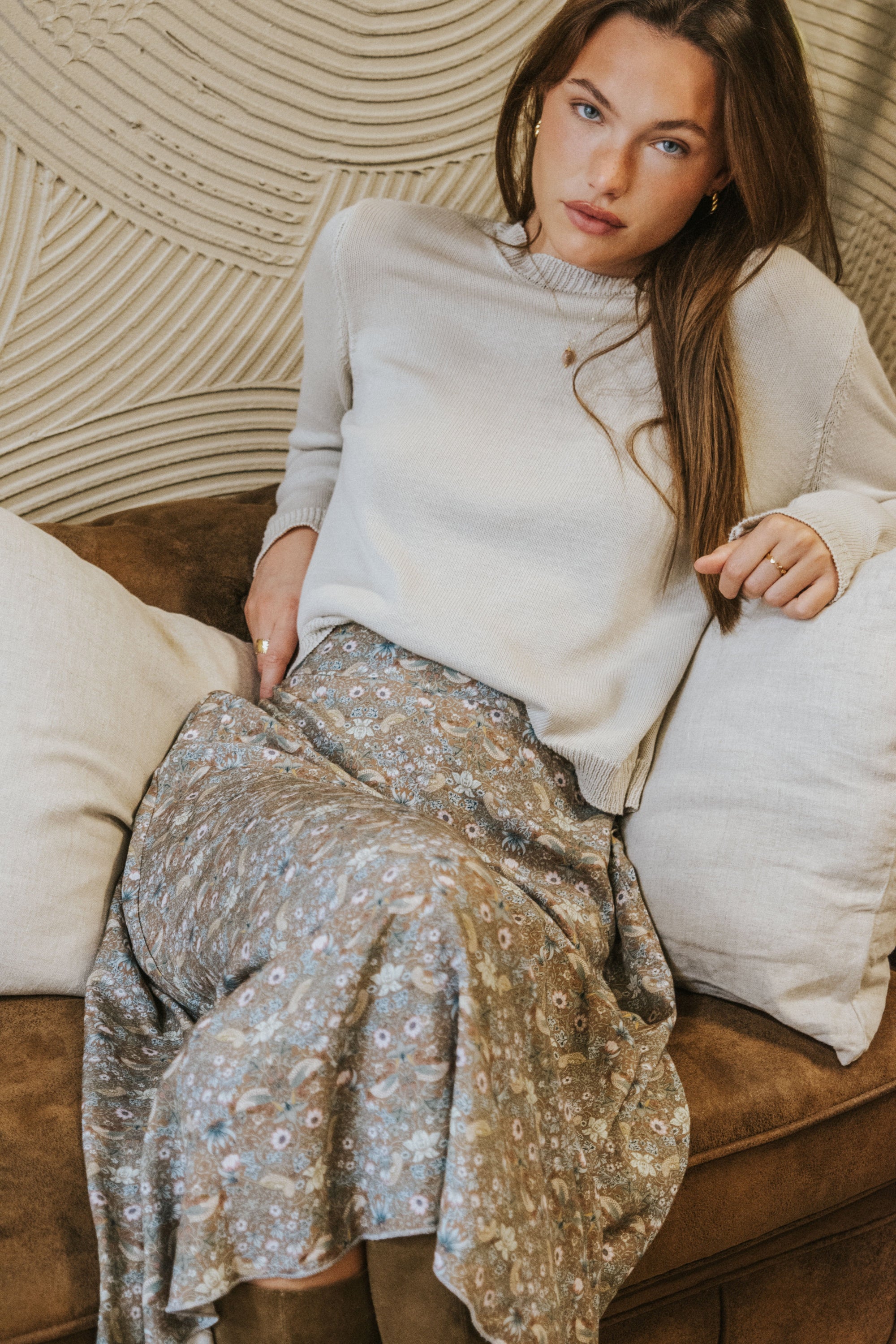 FALDA CARLA // ESTAMPADO MARRÓN