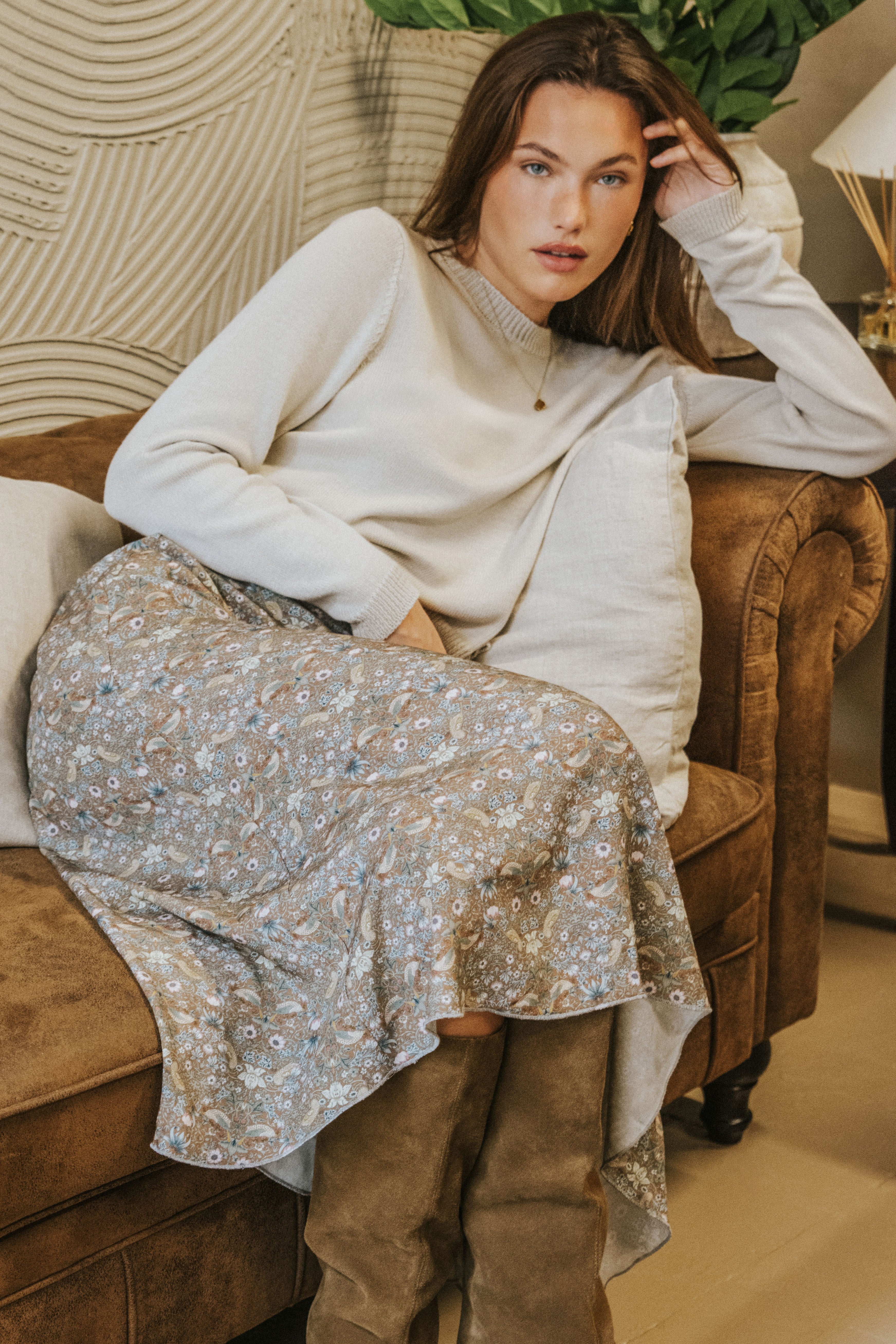 FALDA CARLA // ESTAMPADO MARRÓN