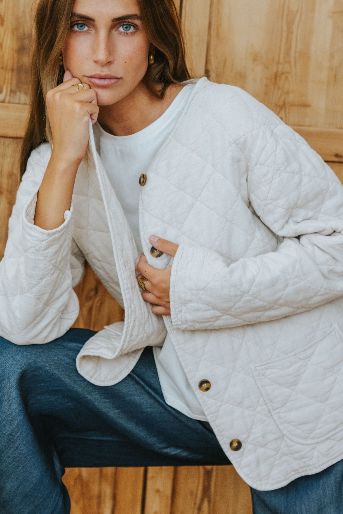 CHAQUETA DANIELA // LINO BEIGE