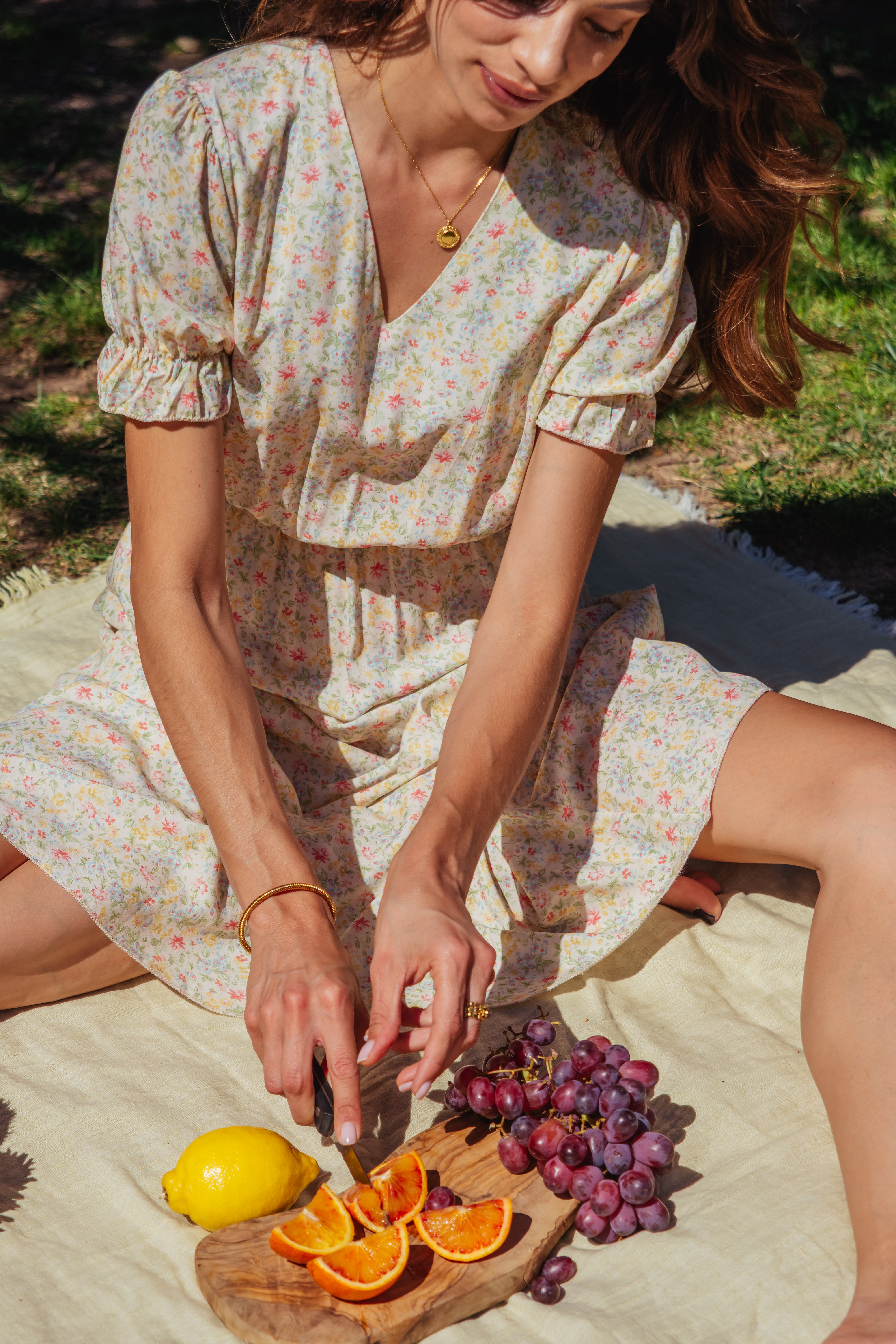 BEA DRESS // ECRU FLOWERS