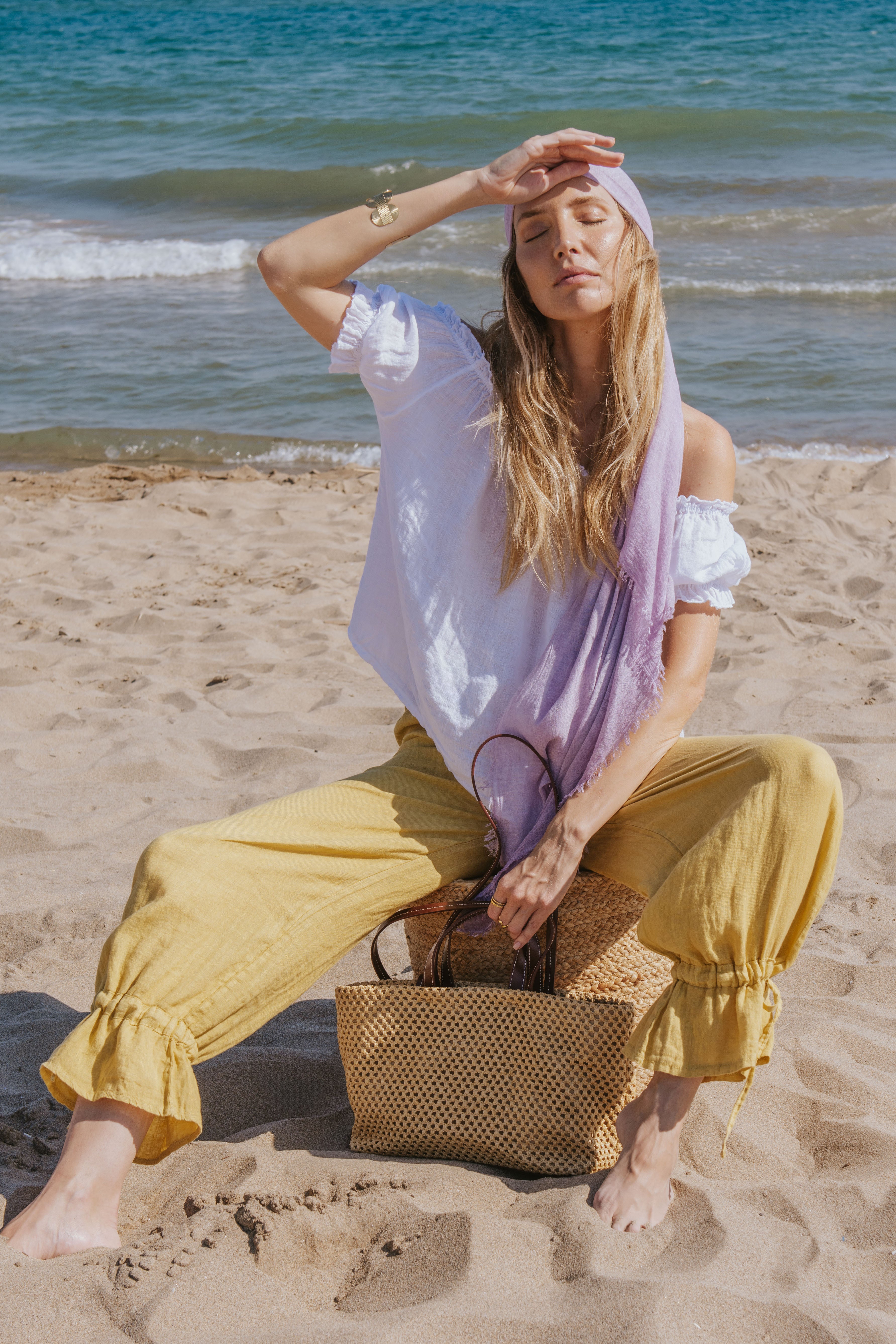 ALICIA TROUSERS // MUSTARD LINEN