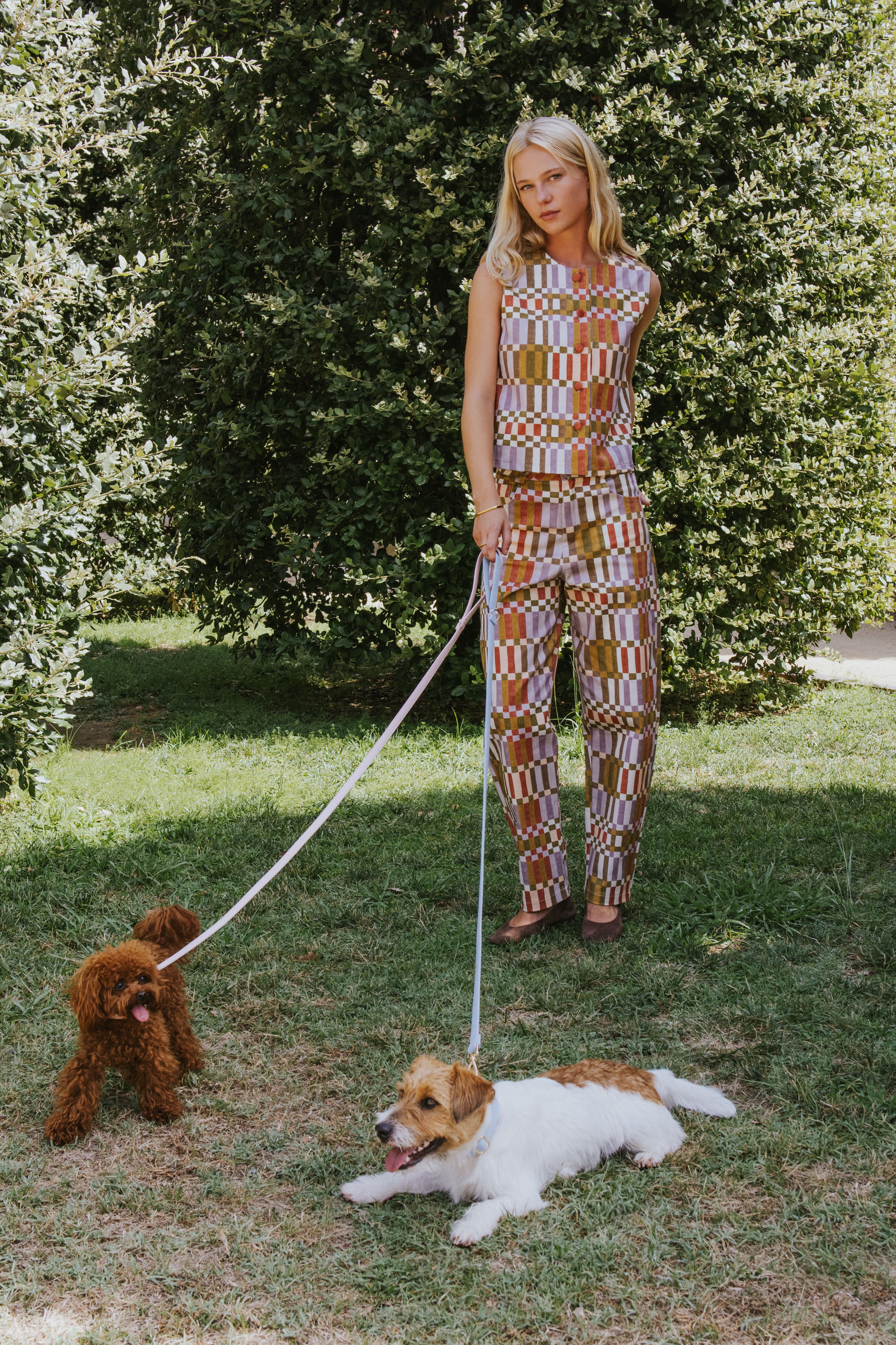 GRETA PANTS // GREEN CHECK