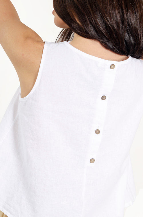 LOLA TOP // WHITE LINEN image 1