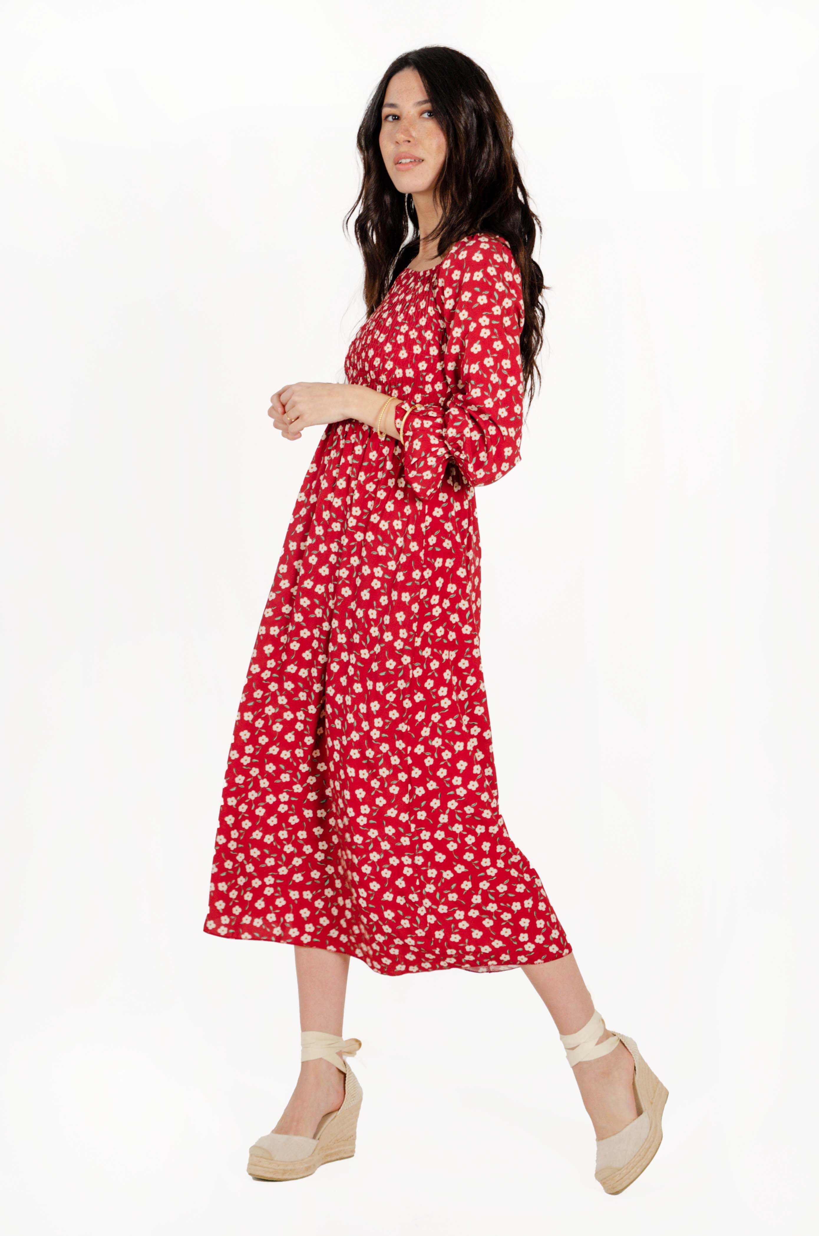 ALICIA DRESS // RED FLOWERS