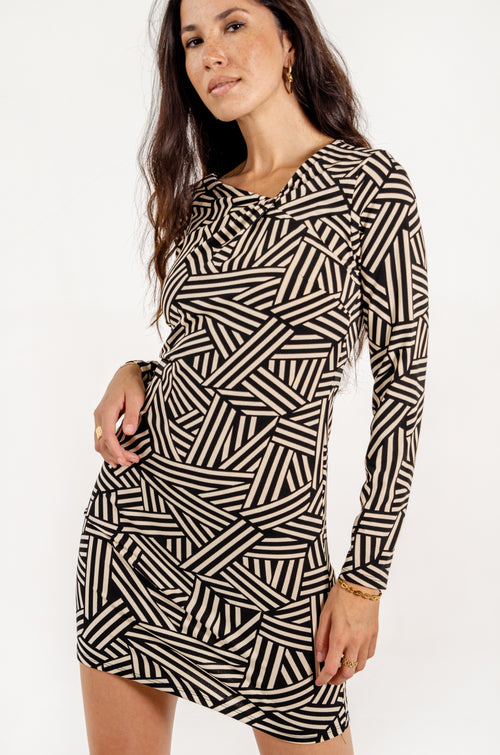 ANA DRESS // GEOMETRIC BLACK image 1