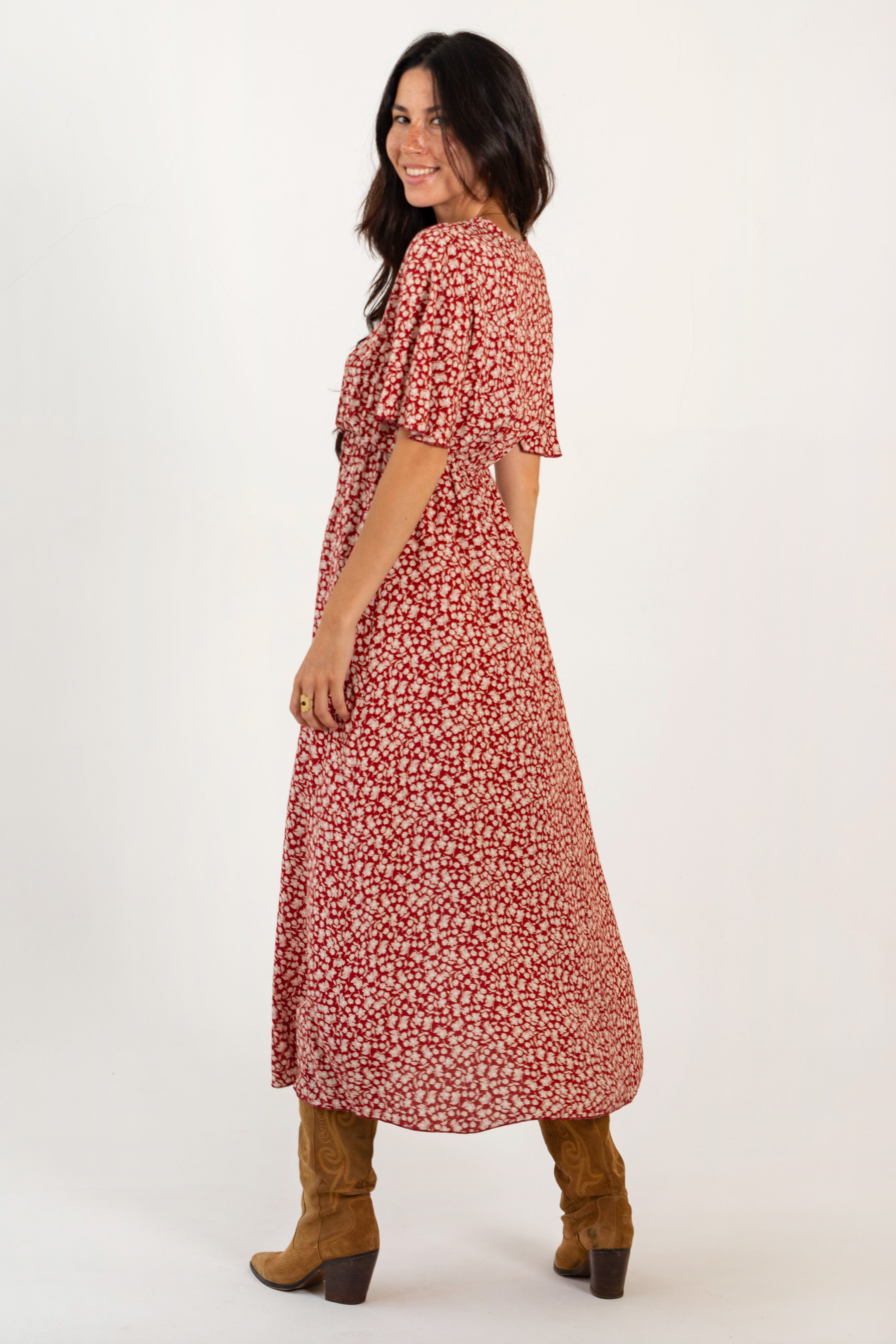 CARLOTA DRESS // RED FLOWERS