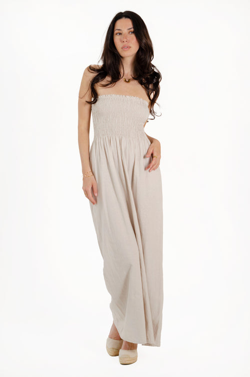 MARIANA DRESS // BEIGE LINEN image 1