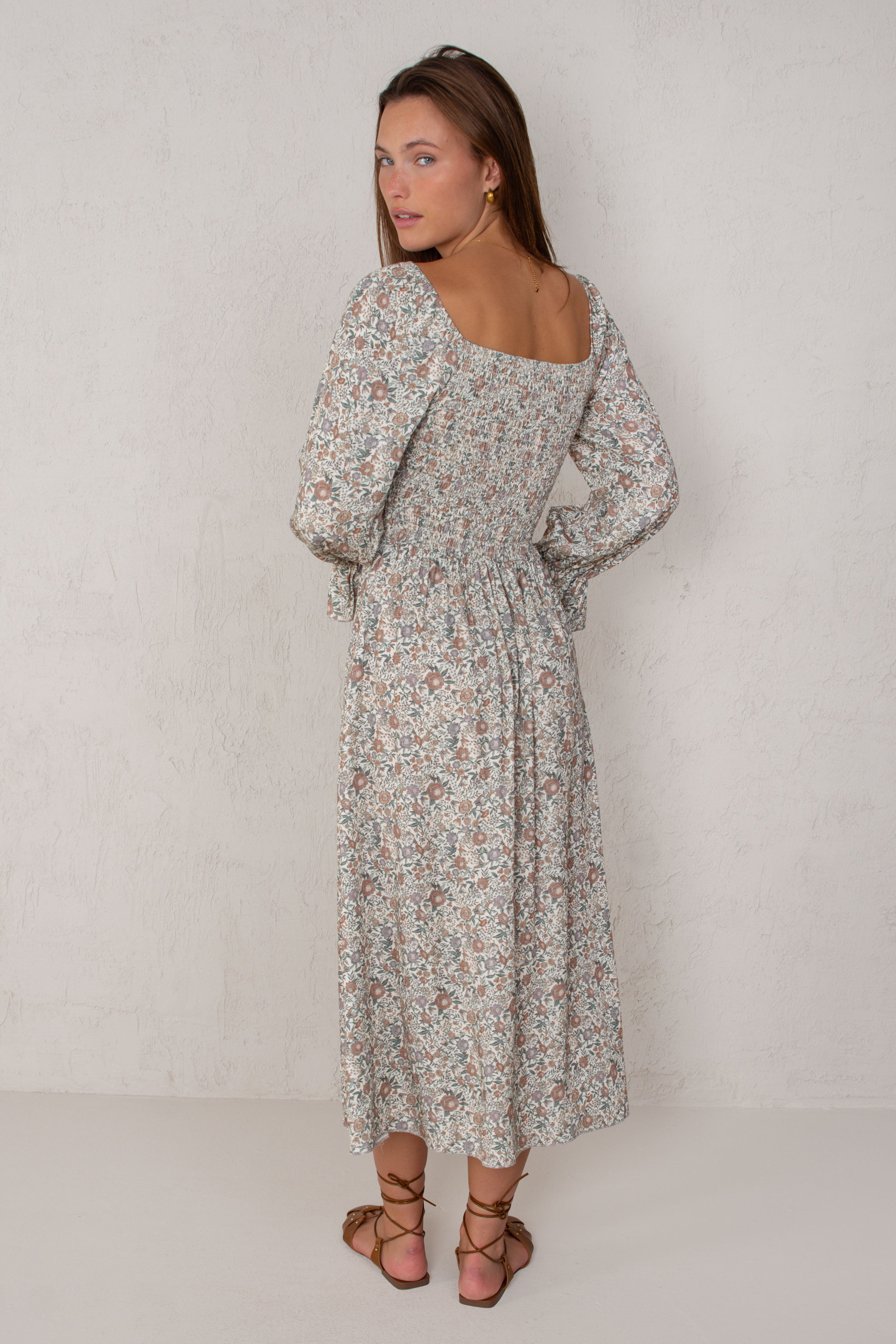 VESTIDO ALICIA //  FLORES CRUDO