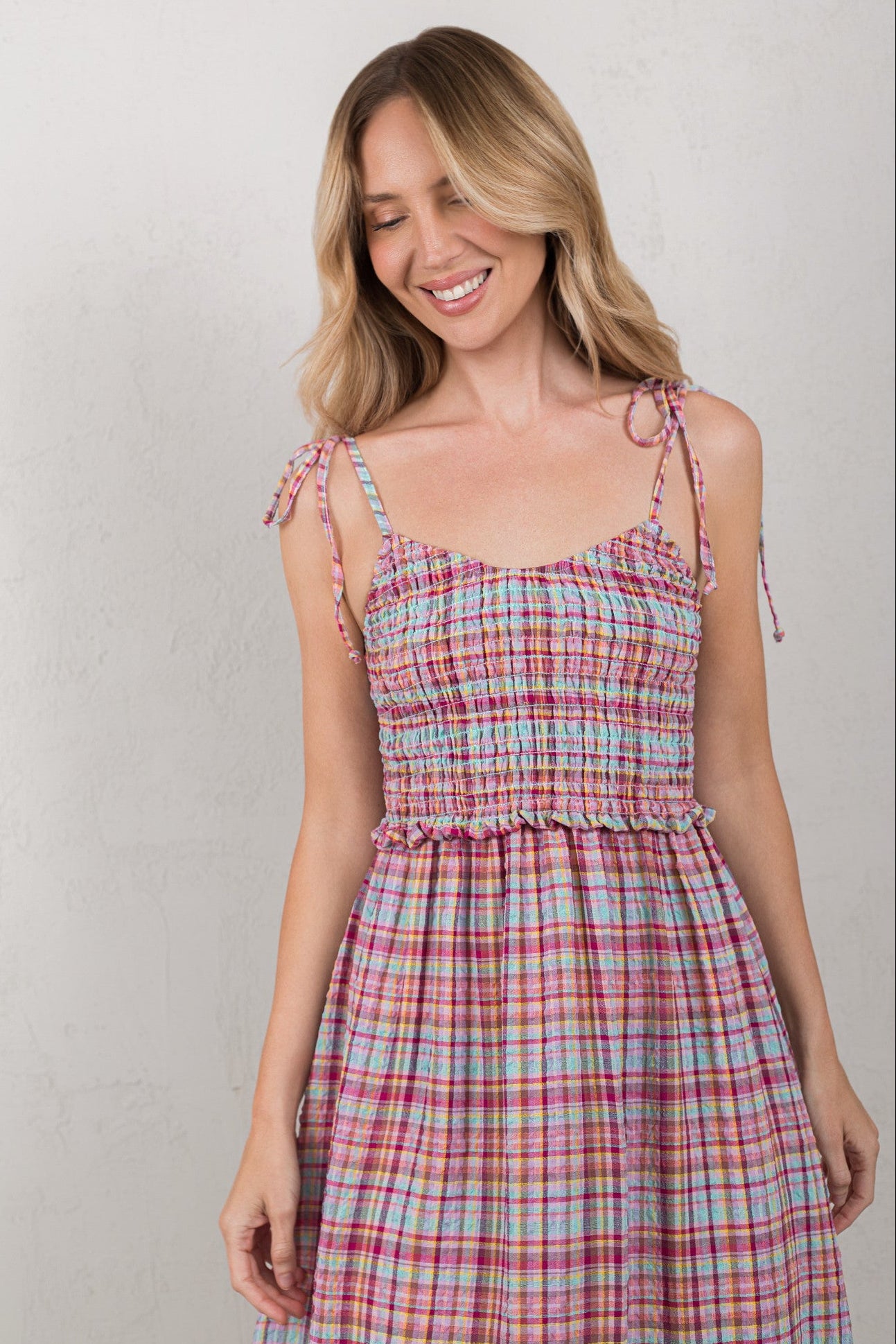 VESTIDO ALEJANDRA // TARTÁN ROSA