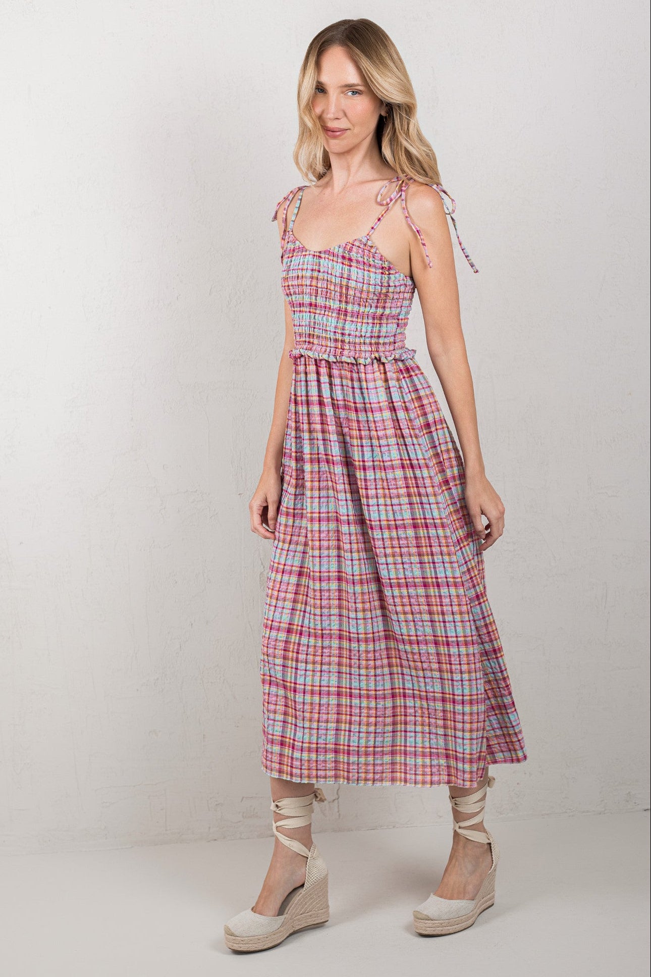 VESTIDO ALEJANDRA // TARTÁN ROSA