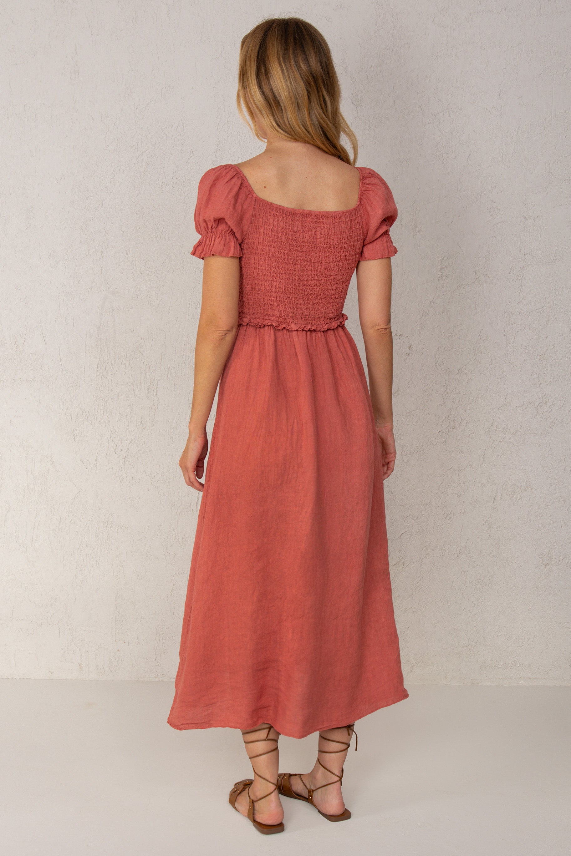 VESTIDO CATALINA // LINO ROSADO // ON DEMAND