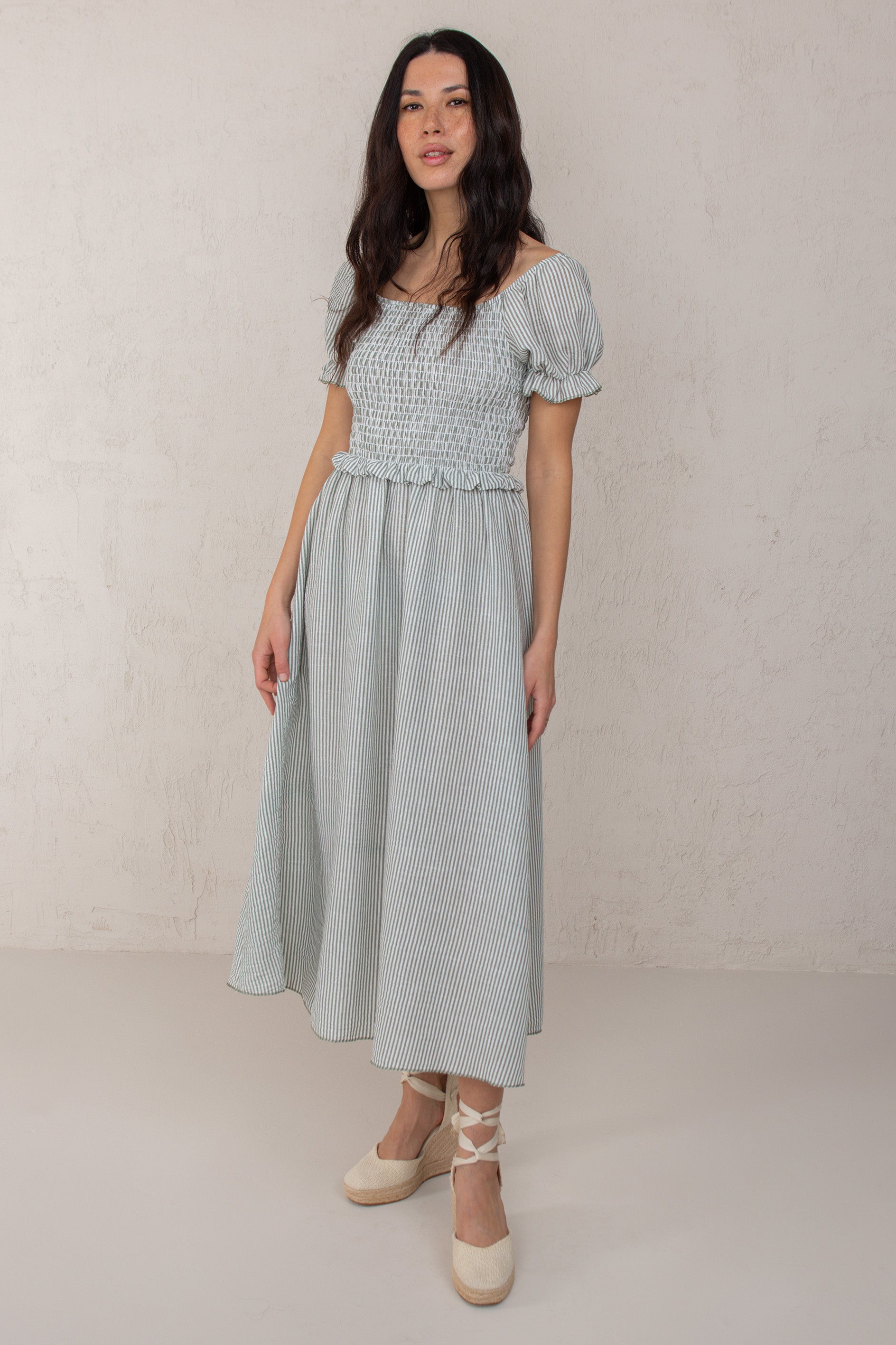 CATALINA DRESS // GREEN STRIPES