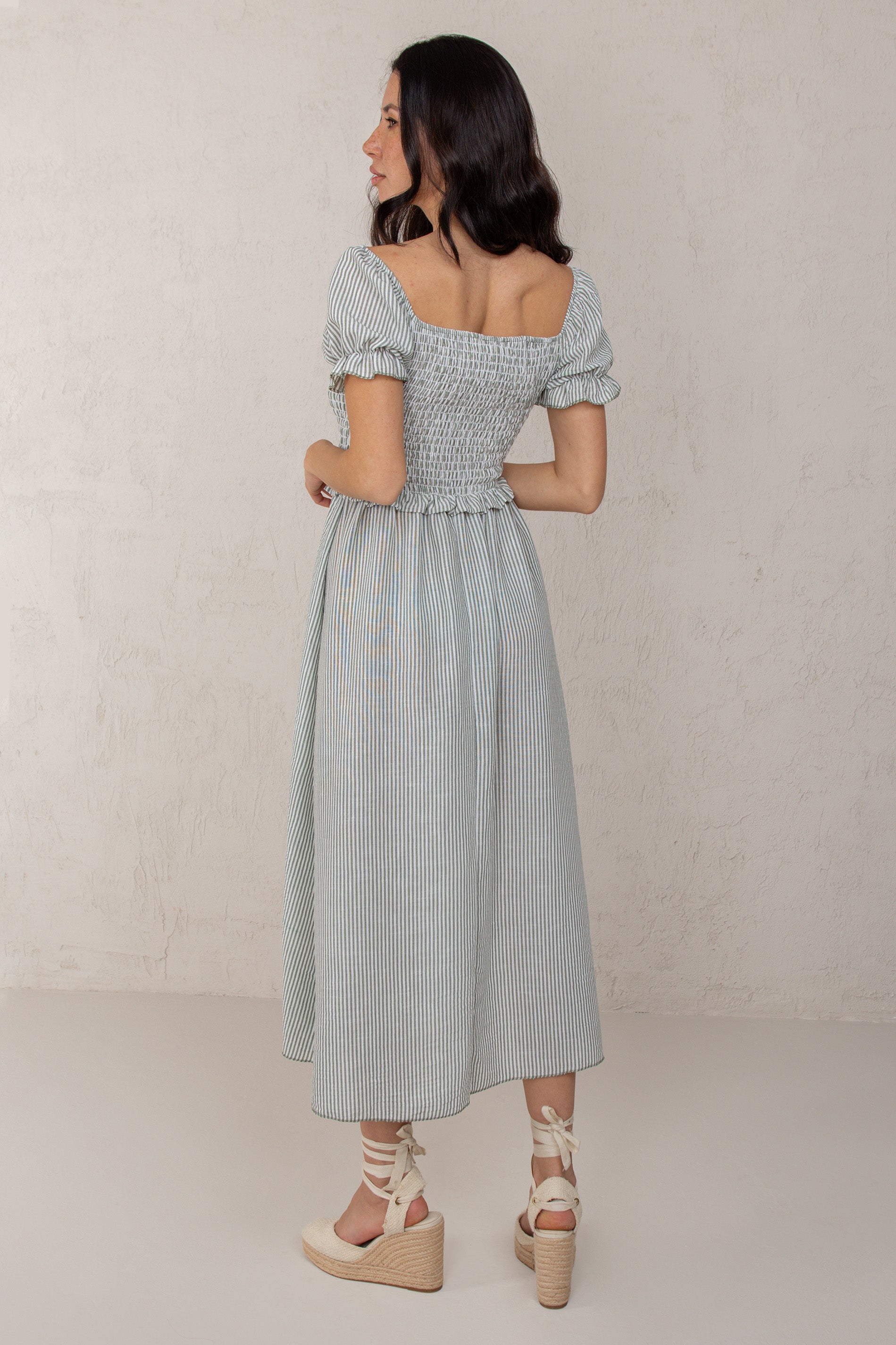 CATALINA DRESS // GREEN STRIPES