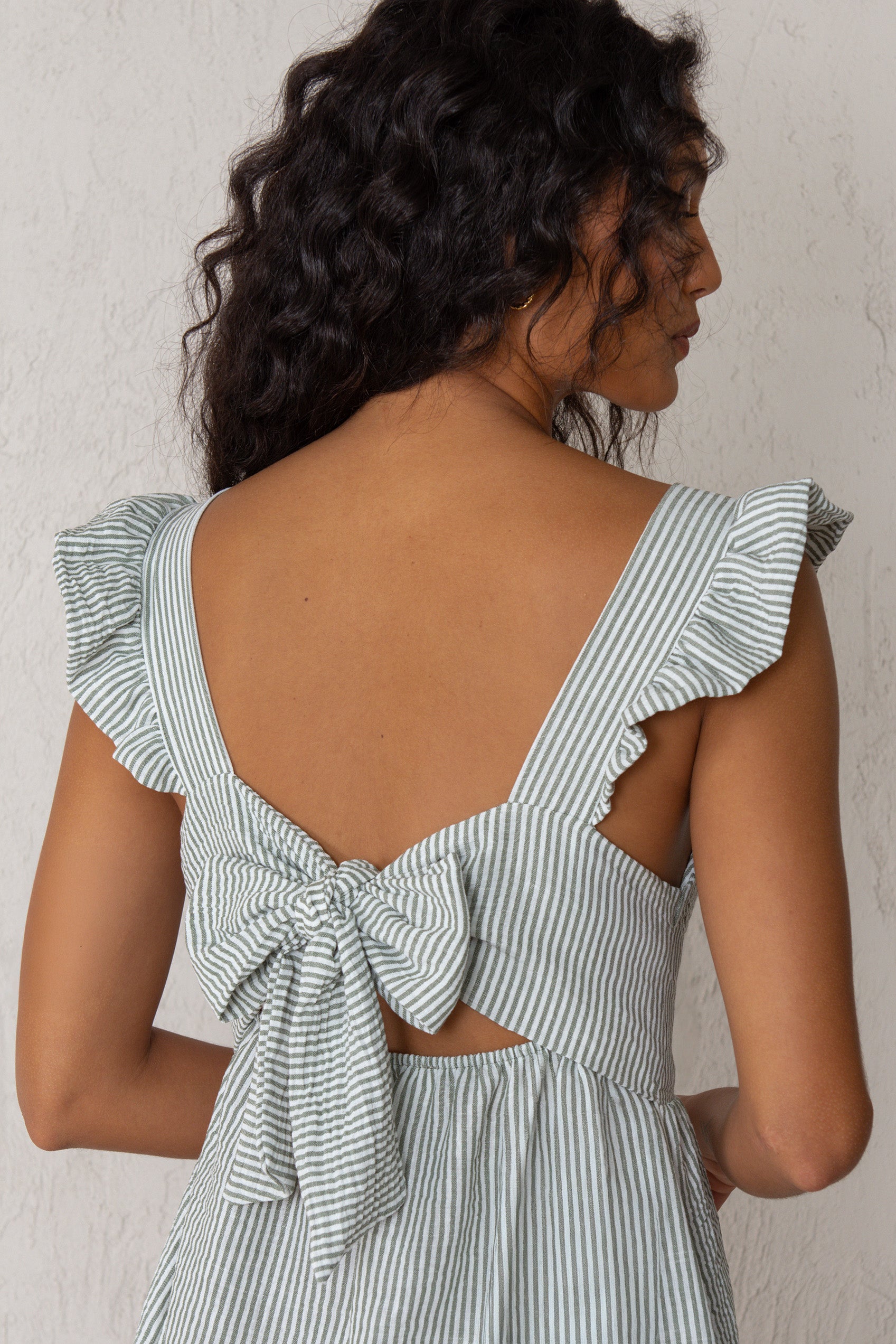 VERA DRESS // GREEN STRIPES