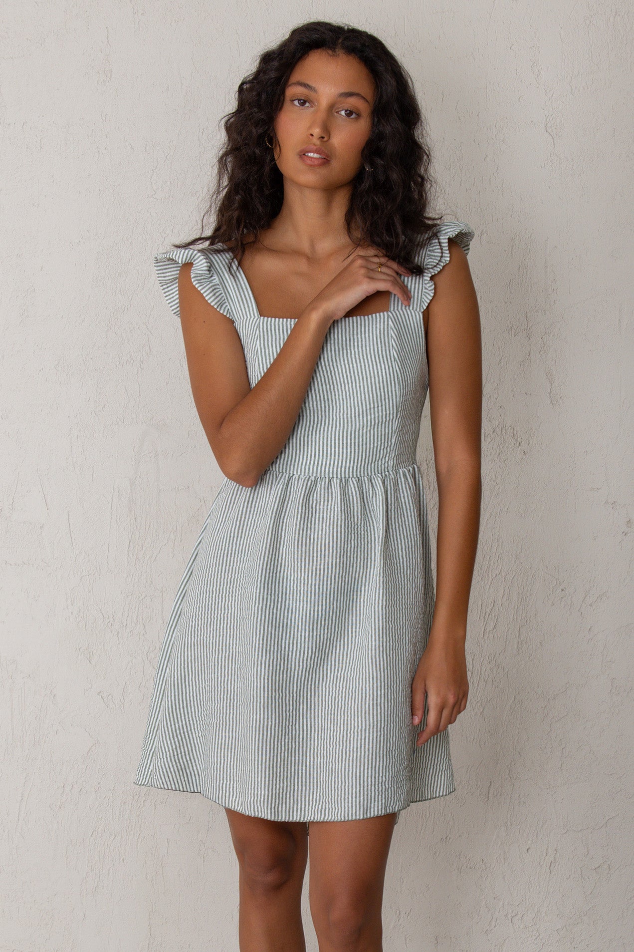 VERA DRESS // GREEN STRIPES